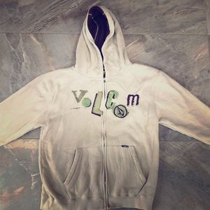 Tan Volcom zip up hoodie